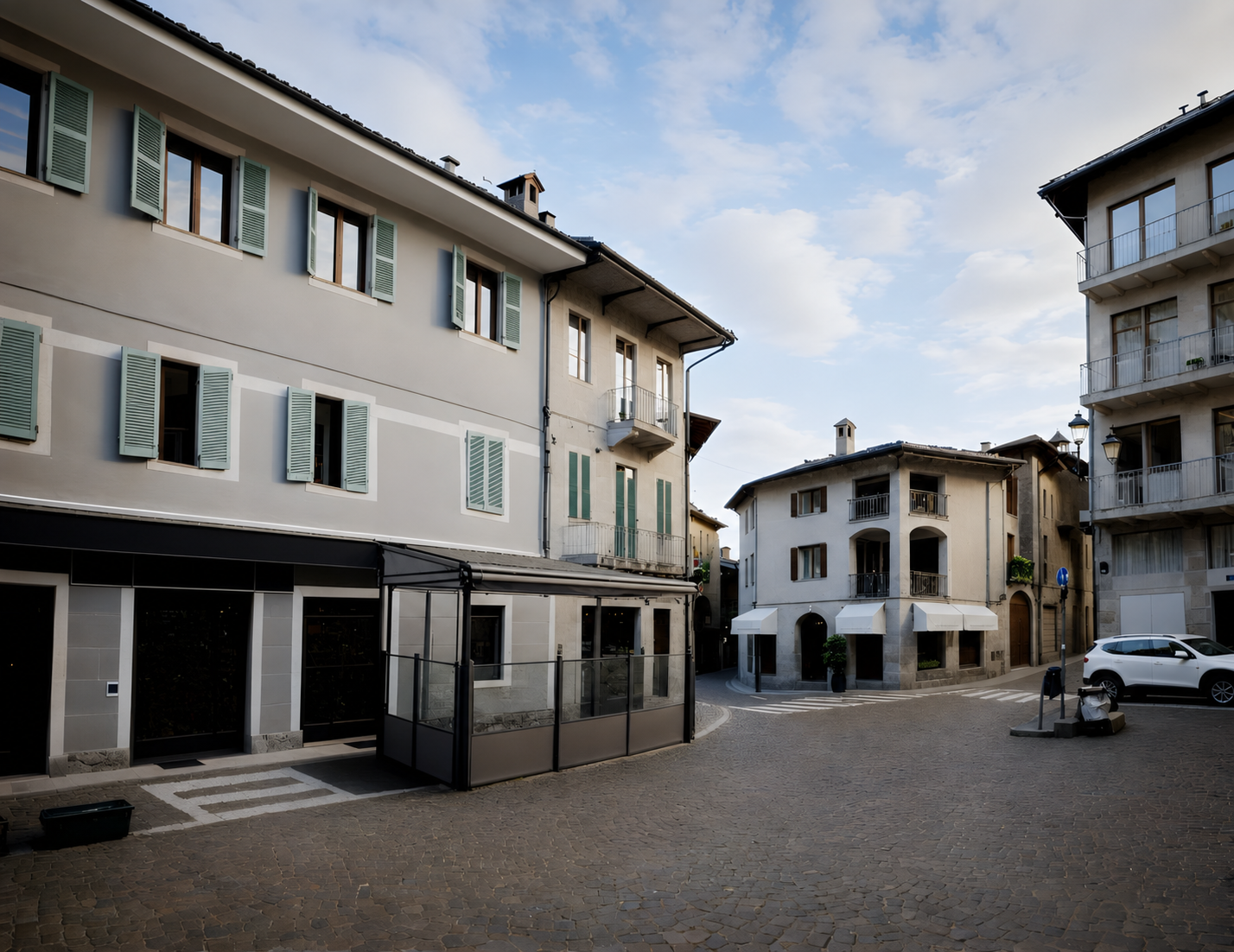 Prima proposta progettuale con dehors rettangolare