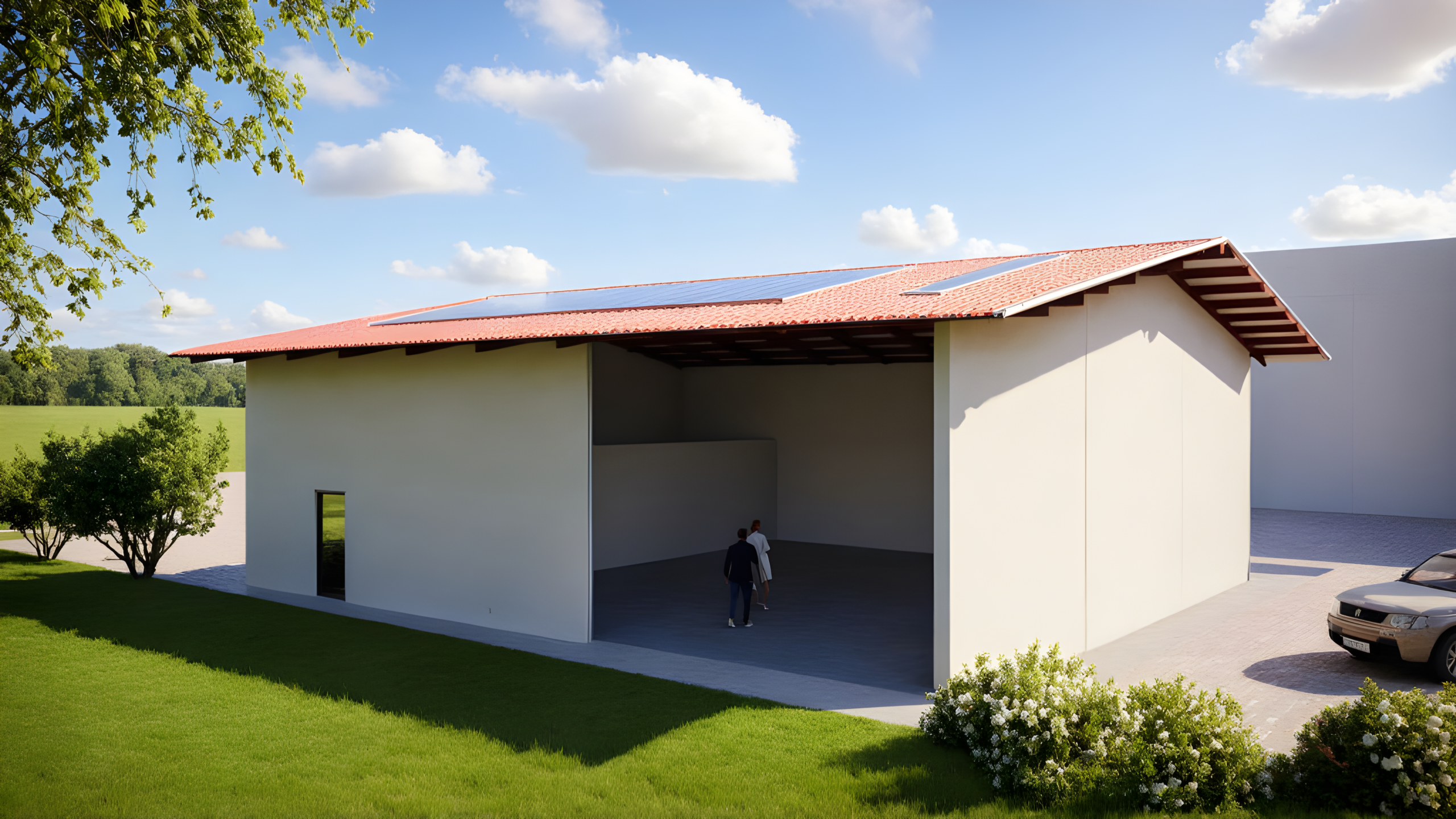 Visualizzazione 3D del capannone, seconda vista esterna